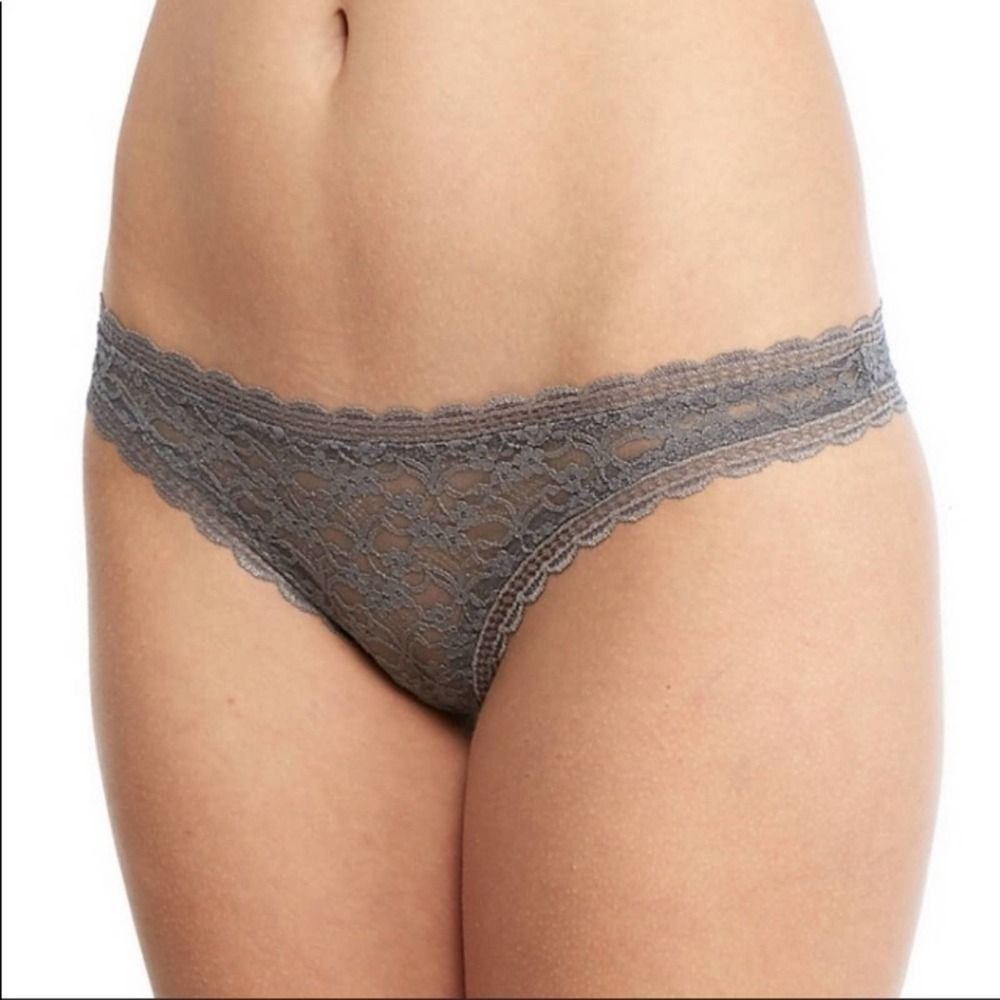 NEW Free People Intimately Dark Grey Lace Thong - Picture 3 of 6